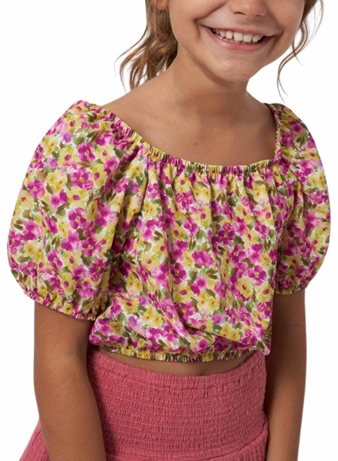 Blusa Mayoral Flores Para Menina