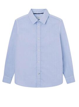 Camisa Pepe Jeans John Azul Oxford Para Menino