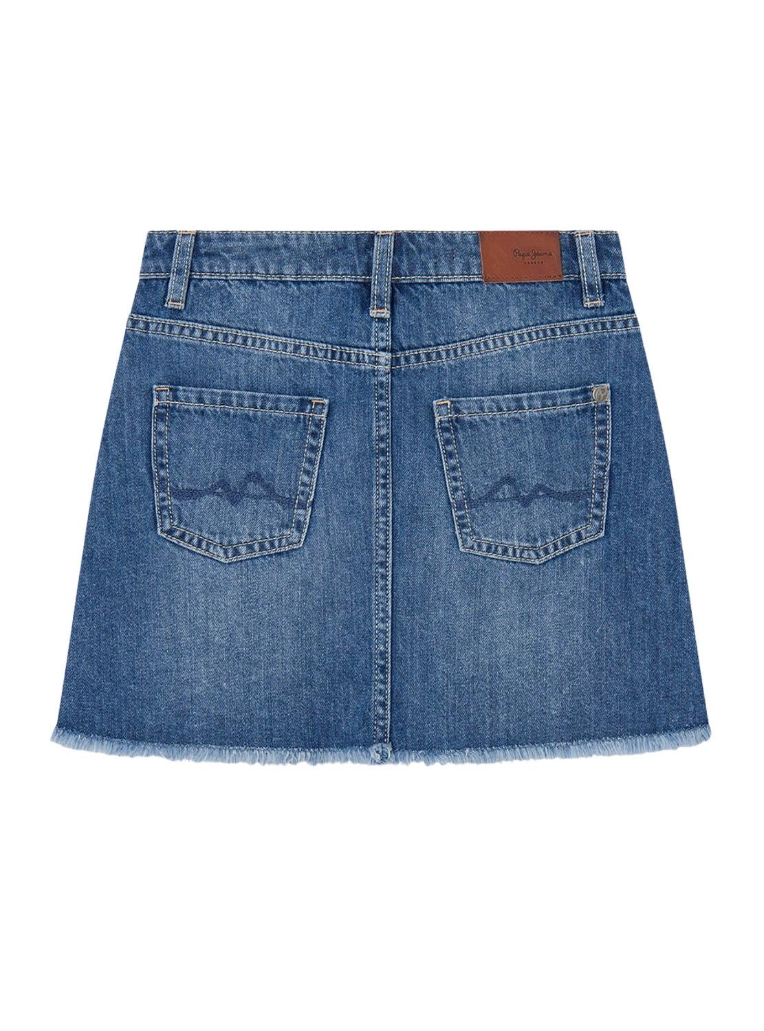 Saia Pepe Jeans A-Line Skirt Denim Azul Menina