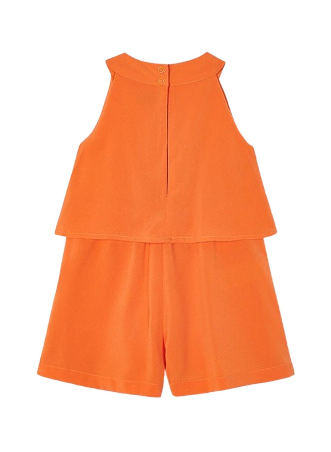 Overall Mayoral Folhos Crepe Laranja Para Menina