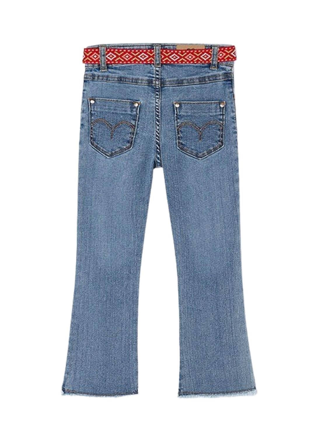 Calça jeans Mayoral Flared com cinto para menina