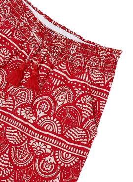 Calça estampada vermelha Mayoral para menina