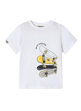 Camiseta Mayoral Skate Branca para Menino