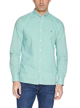 Camisa Tommy Hilfiger Flex Textured Verde para Homem