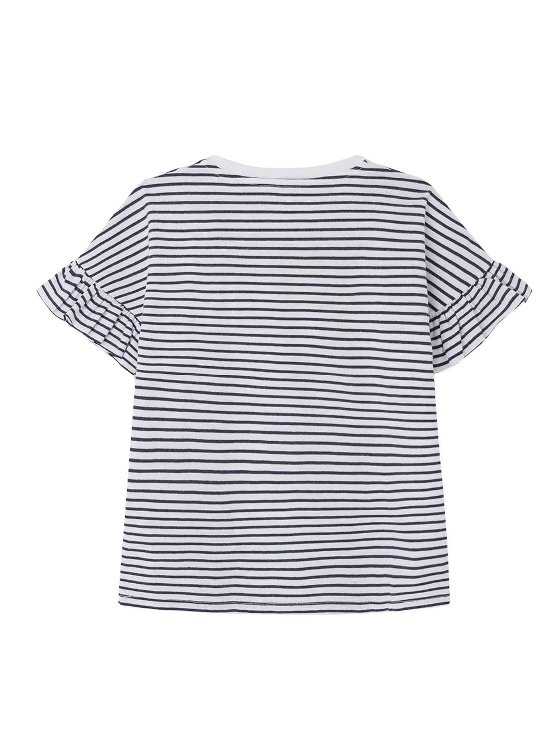 Camiseta Pepe Jeans Oneida Listras Branco Para Menina