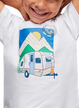 Camiseta Mayoral On The Road Branca Para Menino