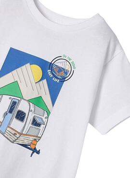 Camiseta Mayoral On The Road Branca Para Menino