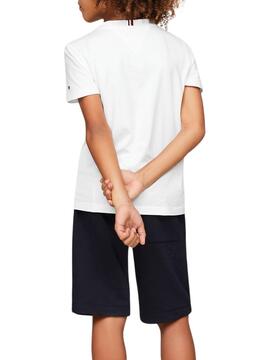 Camiseta Tommy Hilfiger Logo Branco para Menino.