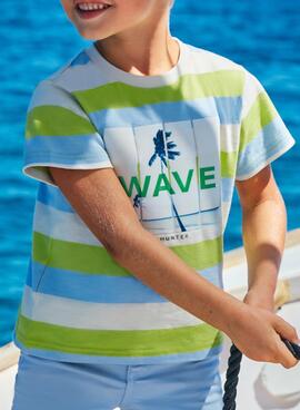 Camiseta Mayoral Wave Verde Para Menino