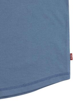 Camiseta Levi's Curved Azul Para Meninos