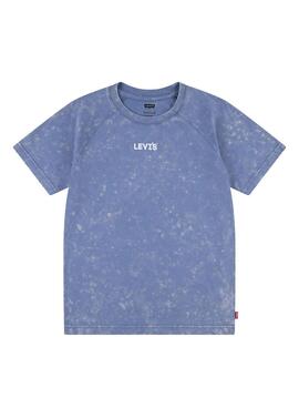 Camiseta Levis Lived Azul Para Menino