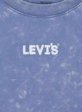 Camiseta Levis Lived Azul Para Menino