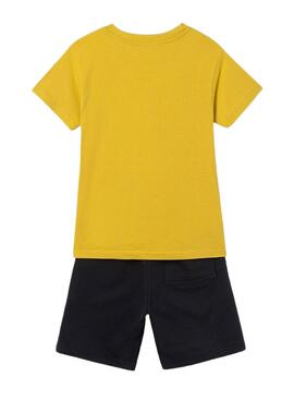 Conjunto camiseta e calça Mayoral Waves Amarelo para Menino