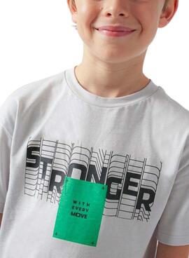 Camiseta Mayoral Stronger Cinza para Menino