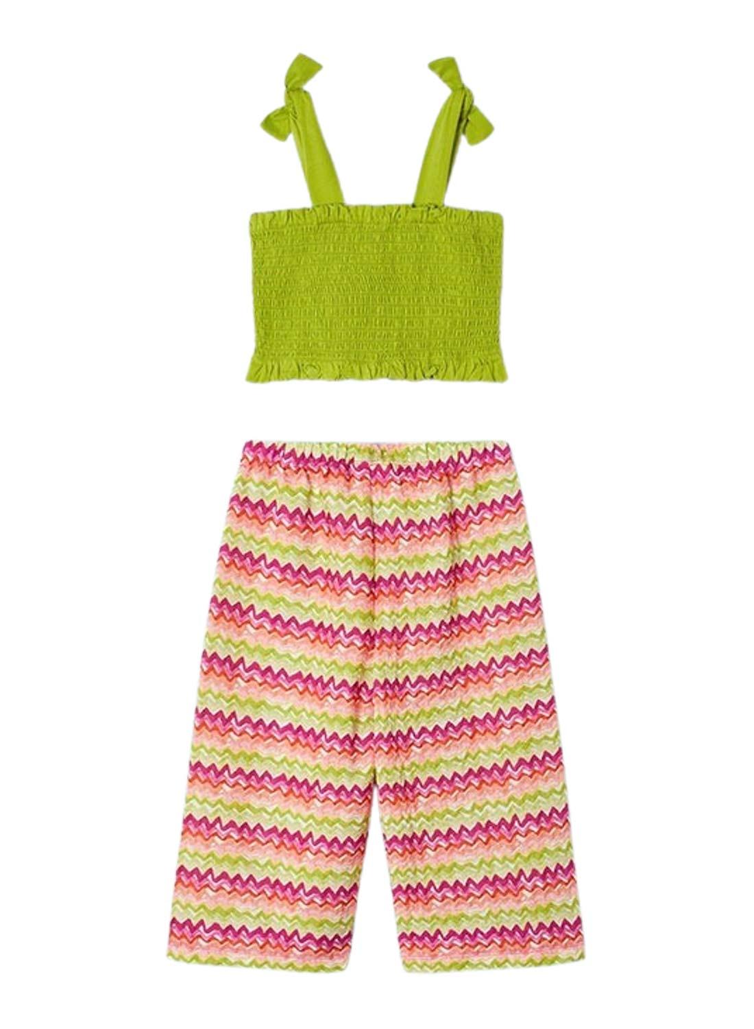 Conjunto Mayoral Smock Verde Para Menina