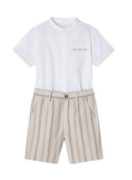 Conjunto Mayoral Listras Branco para Menino