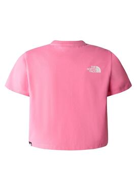 Camiseta The North Face Crop Easy Rosa Para Menina