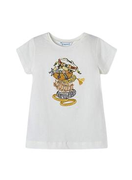 Camiseta Mayoral Pulseiras Branco para Menina