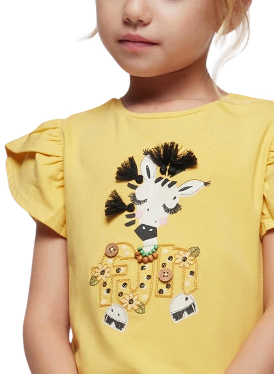 Camisa Mayoral Girafa Amarela Para Menina