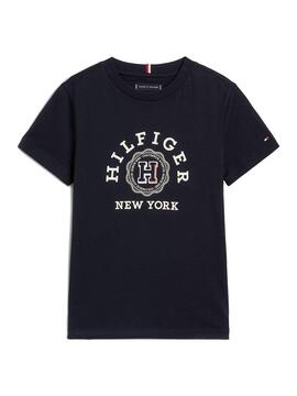 Camiseta Tommy Hilfiger Monotype Marino para Menino