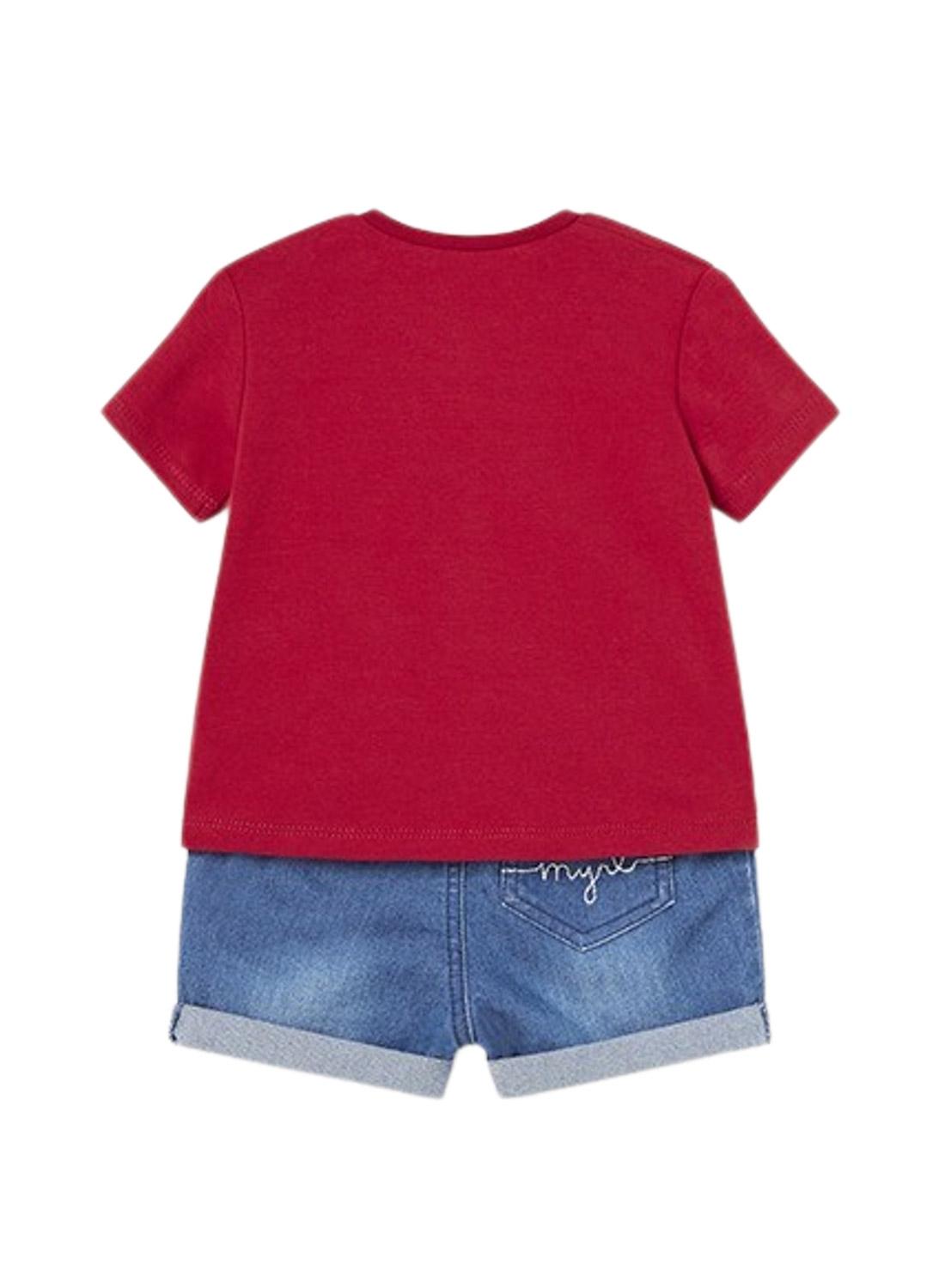 Conjunto Mayoral Calção de Ganginha Vermelho Bebê