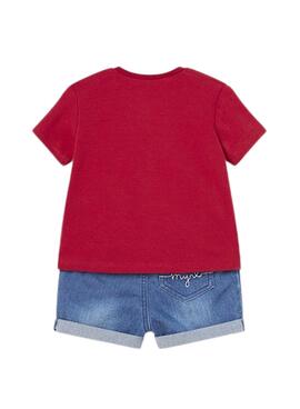 Conjunto Mayoral Calção de Ganginha Vermelho Bebê