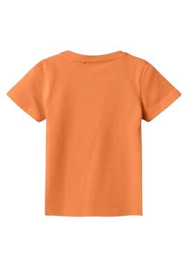 Camiseta Name It Fisher Laranja Para Menino