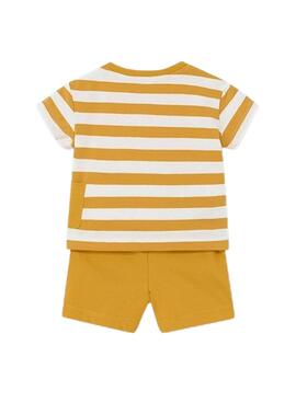 Conjunto Mayoral Malha 4 Peças Curto Amarelo para Bebê