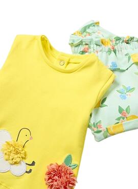 Conjunto Mayoral Ponto curto Amarelo Para Bebê