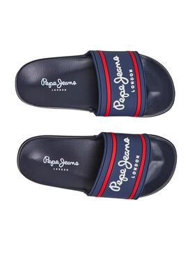 Chinelos Pepe Jeans Slider Azul Marinho Para Menino