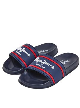 Chinelos Pepe Jeans Slider Azul Marinho Para Menino