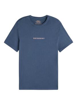 Camiseta Azul Marinho Ecoalf para Homem