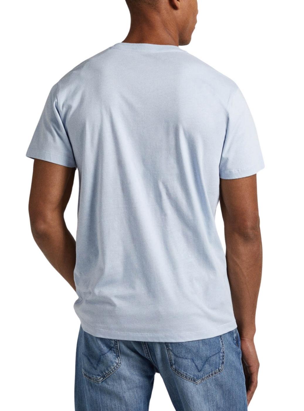 Camiseta Pepe Jeans Eggo Azul Para Homem