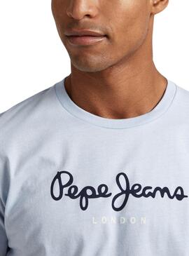 Camiseta Pepe Jeans Eggo Azul Para Homem