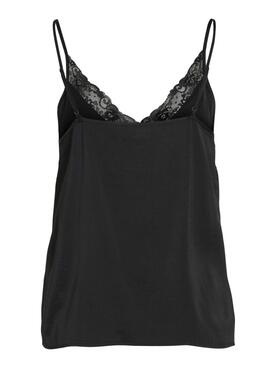 Top Vila Vicava V-Neck Lace Preto Para Mulher.