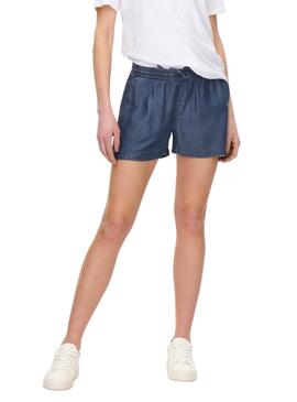 Shorts Only Pema Denim Escuro Para Mulher