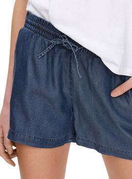 Shorts Only Pema Denim Escuro Para Mulher