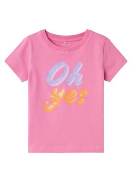 Camiseta Name It Hanne Rosa Para Menina