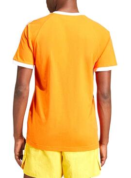 Camiseta Adidas Listras Laranja