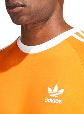 Camiseta Adidas Listras Laranja