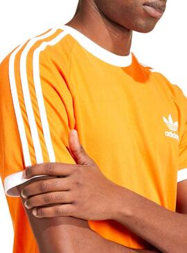 Camiseta Adidas Listras Laranja