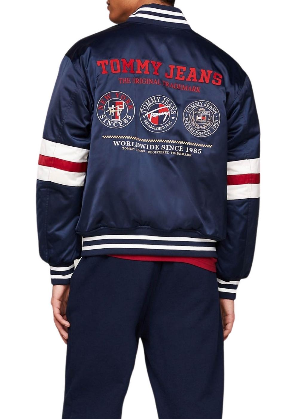 Jaqueta bomber Tommy Jeans Varsity Explorer marinha para homem.