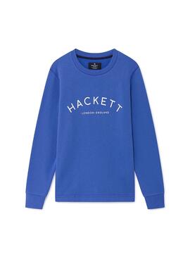 Sweat Logo Hackett Azul Para Menino