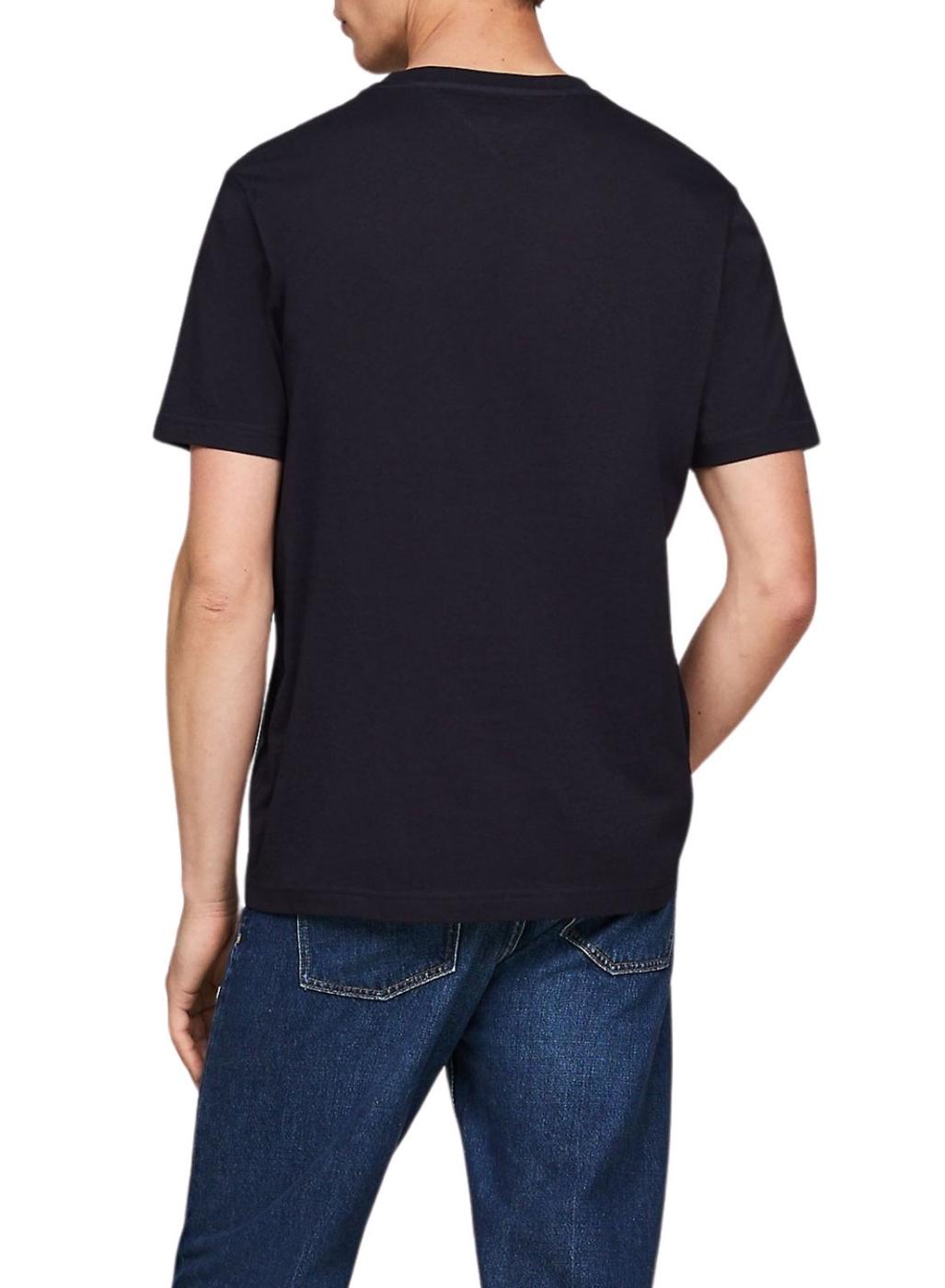 Camiseta Tommy Hilfiger Stack marinho para homem.