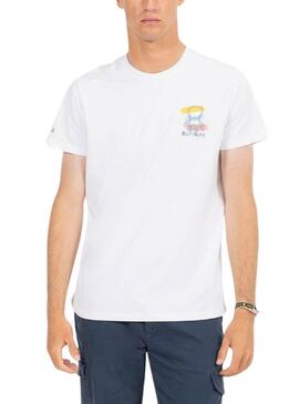 Camiseta El Pulpo  Branco em Quadrinhos para homem.