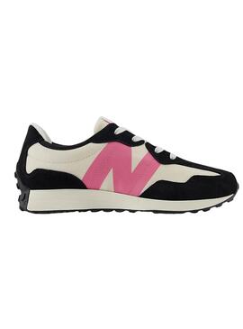 Sapatilhas New Balance 327 preto e rosa.