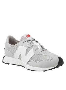 Sapatilhas New Balance 327 cinza para meninos e meninas