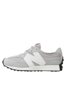 Sapatilhas New Balance 327 cinza para meninos e meninas