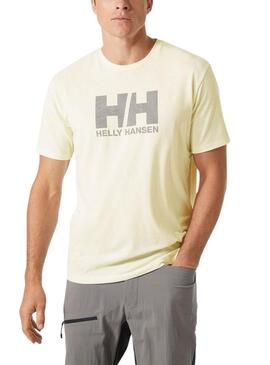 Camisa Helly Hansen Skog UPF 40 amarela para homem.