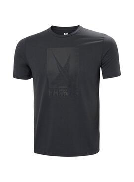 Camiseta Helly Hansen HP Race antracita para homem.